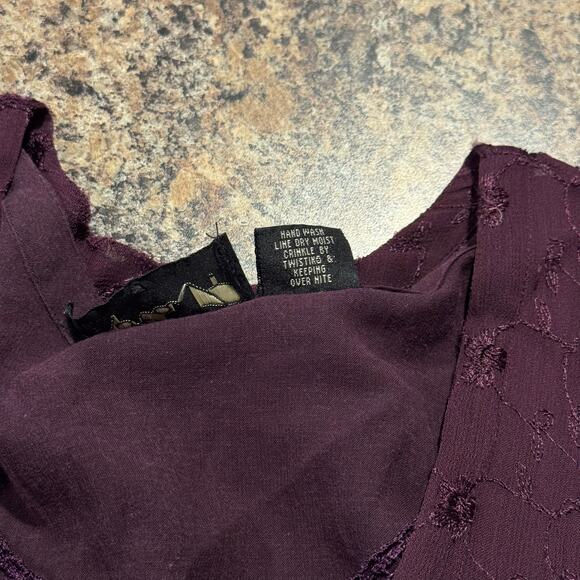 Lola P Vintage Dress Whimsigoth Romantic Ethereal Goth Floral Maxi Purple Small - Picture 4 of 9